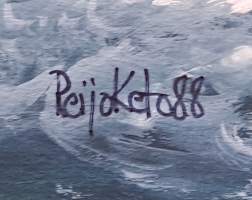 Reijo Keto,"Merentutkimusalus"  akvarelli / guassi maalaus sign 1988, koko 50x65 cm kehystämätön