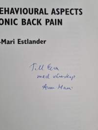 Cognitive-behavioural aspects of chronic back pain (signeerattu, tekijän omiste)