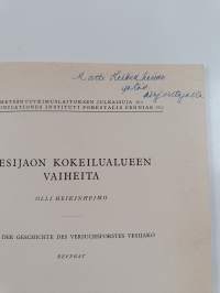 Vesijaon kokeilualueen vaiheita (signeerattu, tekijän omiste)