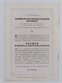 Suomalaisen kirjallisuuden historia : Esittelyvihkonen