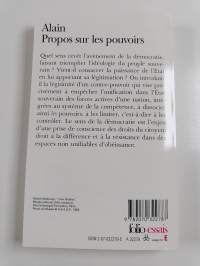 Propos sur les pouvoirs - éléments d'éthique politique