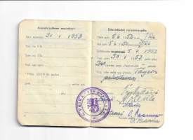 Sotilaspassi 1952-53  kp-mies