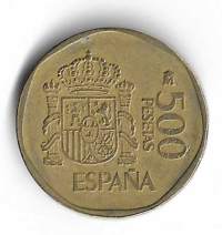 Espania  500 pesetaa 1988  ulkomainen kolikko