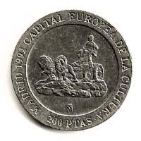 Espania  200 pesetaa 1991 ulkomainen kolikko