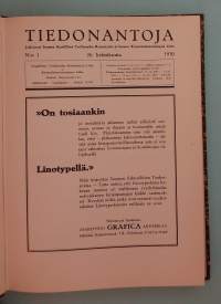Tiedonantoja – Suomenkieliset ja ruotsinkieliset numerot 1930  ( Lehtien vuosikerrat, ammattilehdet, 30-luku, teollisuushistoria )