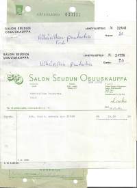 SSO Salon Seudun Osuuskauppa Salo 1964   - firmalomake erä