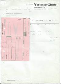 Veljekset Leino Rautakauppa  Salo 1964   - firmalomake