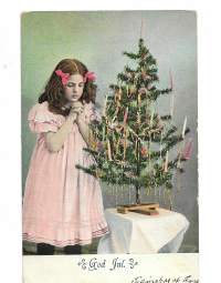 Lapsiaiheinen joulukortti 1900 luvun alusta  "Morslö" ja numeroleima 58 sekä pyöröleima suomeksi ja venäjäksi