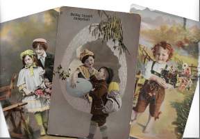 Lapsiaiheinen postikortti 1900 luvun alusta  3 kpl erä