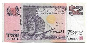 Singapore 2 dollaria 1976 seteli