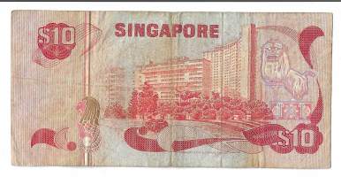 Singapore 10 dollaria 1976 seteli