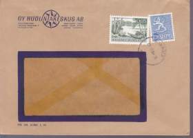 Filatelia - Firmakuori - Oy Huolintakeskus Ab Helsinki. Leima Vainikkala 28.9.64.