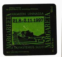 Margareeta Hämeen Linnassa 1997  olut- olutetiketti