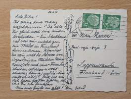 Vanha postikortti Bielefeldin rautatieasema v. 1956