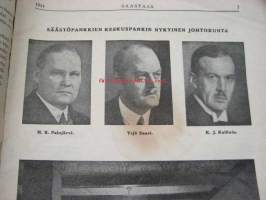 Säästäjä 1934 nr 1 -Säästöpankin asiakaslehti, takasivulla Eino Finnen Maija ja Matti -sarjakuva, Anni Swanin kirjoitus &quot;Uskollinen Markko&quot;