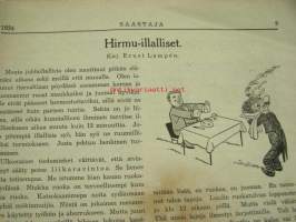 Säästäjä 1934 nr 1 -Säästöpankin asiakaslehti, takasivulla Eino Finnen Maija ja Matti -sarjakuva, Anni Swanin kirjoitus &quot;Uskollinen Markko&quot;