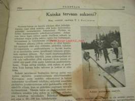 Säästäjä 1934 nr 1 -Säästöpankin asiakaslehti, takasivulla Eino Finnen Maija ja Matti -sarjakuva, Anni Swanin kirjoitus &quot;Uskollinen Markko&quot;