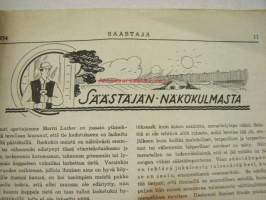 Säästäjä 1934 nr 1 -Säästöpankin asiakaslehti, takasivulla Eino Finnen Maija ja Matti -sarjakuva, Anni Swanin kirjoitus &quot;Uskollinen Markko&quot;