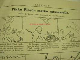 Säästäjä 1935 nr 7 -Säästöpankin asiakaslehti, takasivulla Olli ja Vahti -sarjakuva, Maailmannäyttely