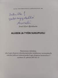 Alueen ja työn sukupuoli (signeerattu, tekijän omiste)