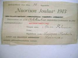 nuorison joulu  1913  tilauskaavake lehtileike