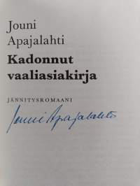 Kadonnut vaaliasiakirja (signeerattu)