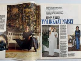 Me Naiset 1986 nr 49 (2.12.), Kaisa Korhonen, Linnan juhlien naiset, joululahjoja, huippuneuleet -  Krizian, Aarikka mainos