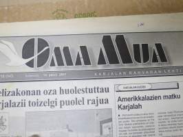 Oma Mua - Karjalan rahvahan lehti 2001 nr 14, Sulakuun 12. päivü; Kielizakonan osa, Amerikalazien matku Karjalah, Äijänpäivän pruazniekku, ym.