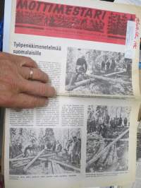 Mottimestari  nr 3 1971 - moottorisahamiesten ammattilehti, Työpenkkimenetelmää, Turvallisuusohhjeita, Raket suojasaapas,  Raket 50 moottorisaha, Raket öljyt...