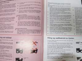 Jonsered 455 / 535 moottorisaha -Käyttöohjekirja, Instruktion och skötselanvisning / Instruksksjon og vedlikehold / Instruktionsbog og brugsanvisning -chain saw