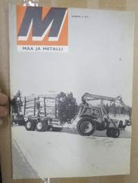 Maa ja Metalli 1971 nr 4 -Valmet Oy asiakaslehti, Vakolan konekoetukset, Metsätalouden koneellistaminen, Uusia Valmet-haulikoita, Pika 50, Valmet Kouvola piirimyyjä