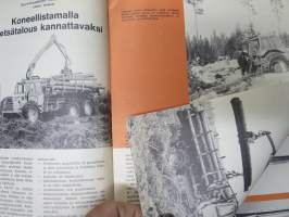 Maa ja Metalli 1971 nr 4 -Valmet Oy asiakaslehti, Vakolan konekoetukset, Metsätalouden koneellistaminen, Uusia Valmet-haulikoita, Pika 50, Valmet Kouvola piirimyyjä
