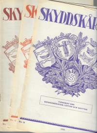 Skyddskåristen 1936 nr12, 13 ja 14  yht 3 lehteä / tidskrift för skyddskårister, lottor och skyttar