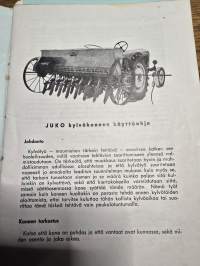 Juko traktorivetoisen yleiskylvökoneen käyttöohje ja varaosaluettelo