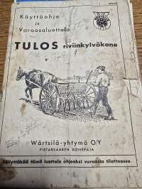 Tulos riviinkylvökone  käyttöohje ja varaosaluettelo