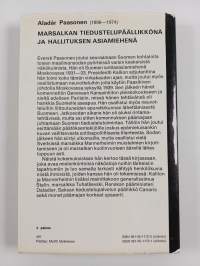 Marsalkan tiedustelupäällikkönä ja hallituksen asiamiehenä