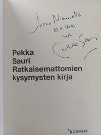 Ratkaisemattomien kysymysten kirja (signeerattu, tekijän omiste)