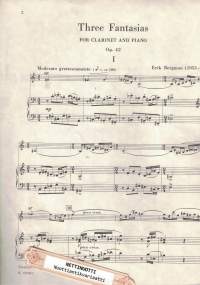 Three Fantasias for clarinet and piano Op. 42