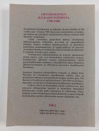 Ortodoksinen julkaisutoiminta 1780-1980 : historiallinen katsaus ja bibliografia