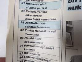 Alibi 1996 nr 5, sis. mm. seur. artikkelit / kuvat; Tamperelaisen suurliikemiehen outo murha - Erkki Avonius, MC Finlandin tie Helvetin Enkeleiksi, Valepoliisi Pasi
