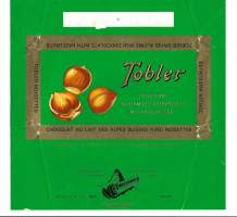 Tobler Hassel -suklaalevyn kääre  suklaakääre makeiskääre 1960-luku kohopaino - tuote-etiketti