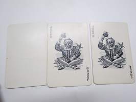 Elizabeth II Regina - Coronation 1953 -kuningatar Elizabethin kruunajaismuisto - pelikortit rasiassa, taustana prinssipuoliso Philip, valmistettu Engalnnissa