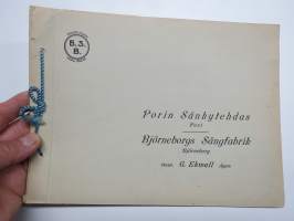 Porin Sänkytehdas G. Ekwall - Björneborgs Sängfabrik tuoteluettelo / kuvasto v. 1914