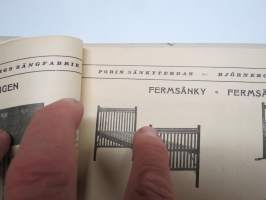Porin Sänkytehdas G. Ekwall - Björneborgs Sängfabrik tuoteluettelo / kuvasto v. 1914