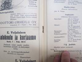 Viipurin Moottoripyöräkerhon Kilapilu-ohjelma 24.6.1932 &amp; Jännittävät Maastonopeuskilpailut Moottoripyörillä Havin valleilla 26.6.1932 -käsiohjelma