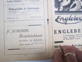 Viipurin Moottoripyöräkerhon Kilapilu-ohjelma 24.6.1932 &amp; Jännittävät Maastonopeuskilpailut Moottoripyörillä Havin valleilla 26.6.1932 -käsiohjelma