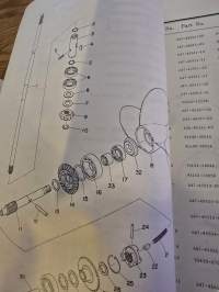Yamaha parts list model P-165 ja model 8A