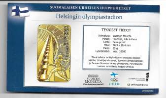 Helsingin Olympiastadion  keräilyharkko   24 K  kultaus pillerissä