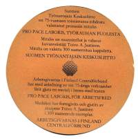 Suomen Työnantajain Keskusliiton (STK) 75-v 1982 (Toivo Jaatinen )  mitali 85 mm valettu taidemitali alkuperäisessä kotelossa 105 mmrajattu erä 242 / 300