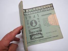 Suomen Kulkuneuvot 1941 Finlands kommunikationer kesäturisti / sommarturisten - rautatieaikataulut, höyrylaivojen, linja-autojen ja lentoliikenteen kulkuvuoroja -